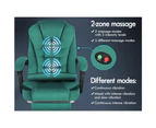 ALFORDSON Massage Office Chair Footrest Executive Velvet - Green