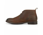 Hush Puppies Men's Harbour Leather Chukka Shoes Ankle Lace-Up Bounce 2.0 - Brown