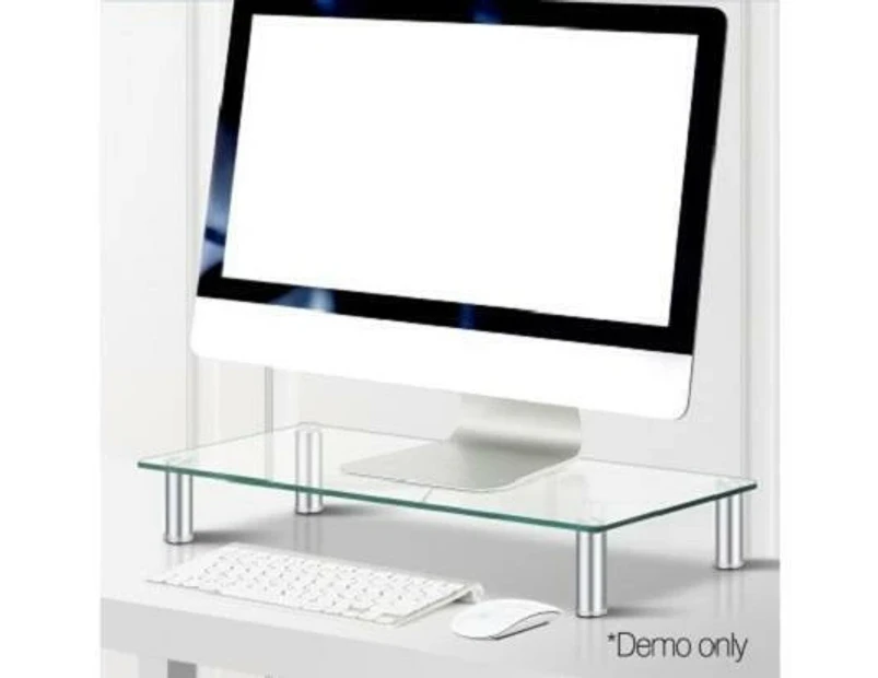 Monitor Computer Laptop Desktop Table Height Adjustable Glass Stand Riser