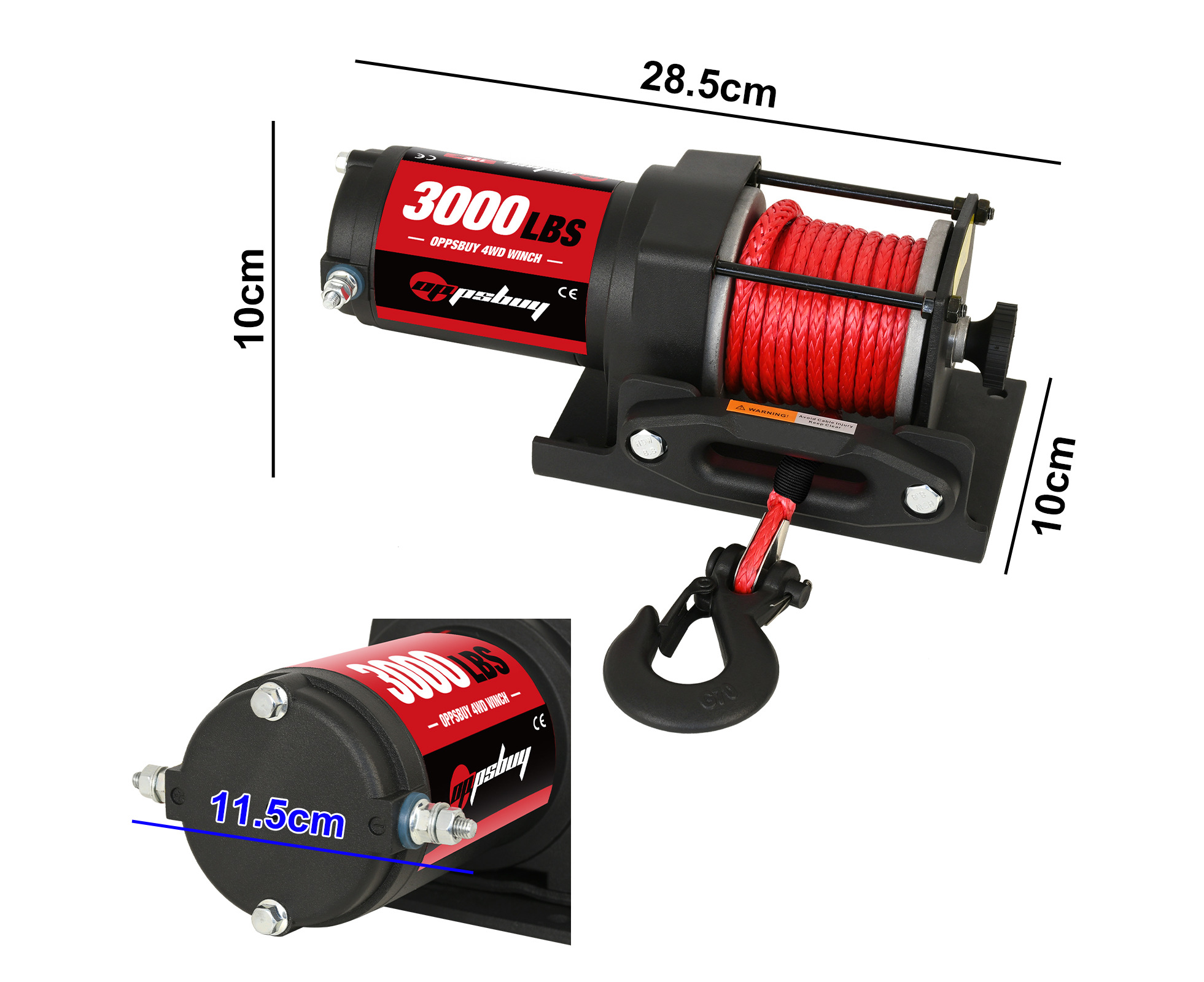  XPV AUTO 3000 lb 12V DC Electric Winch, Off Road Waterproof  Winch for UTV ATV Boat with Both Wireless Handheld Remote and Corded  Control Recovery Winch Synthetic Rope : Industrial 