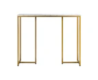 Oikiture Console Table Hallway Entry Side Tables Marble Effect Hall Display White&Gold