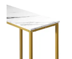 Oikiture Console Table Hallway Entry Side Tables Marble Effect Hall Display White&Gold