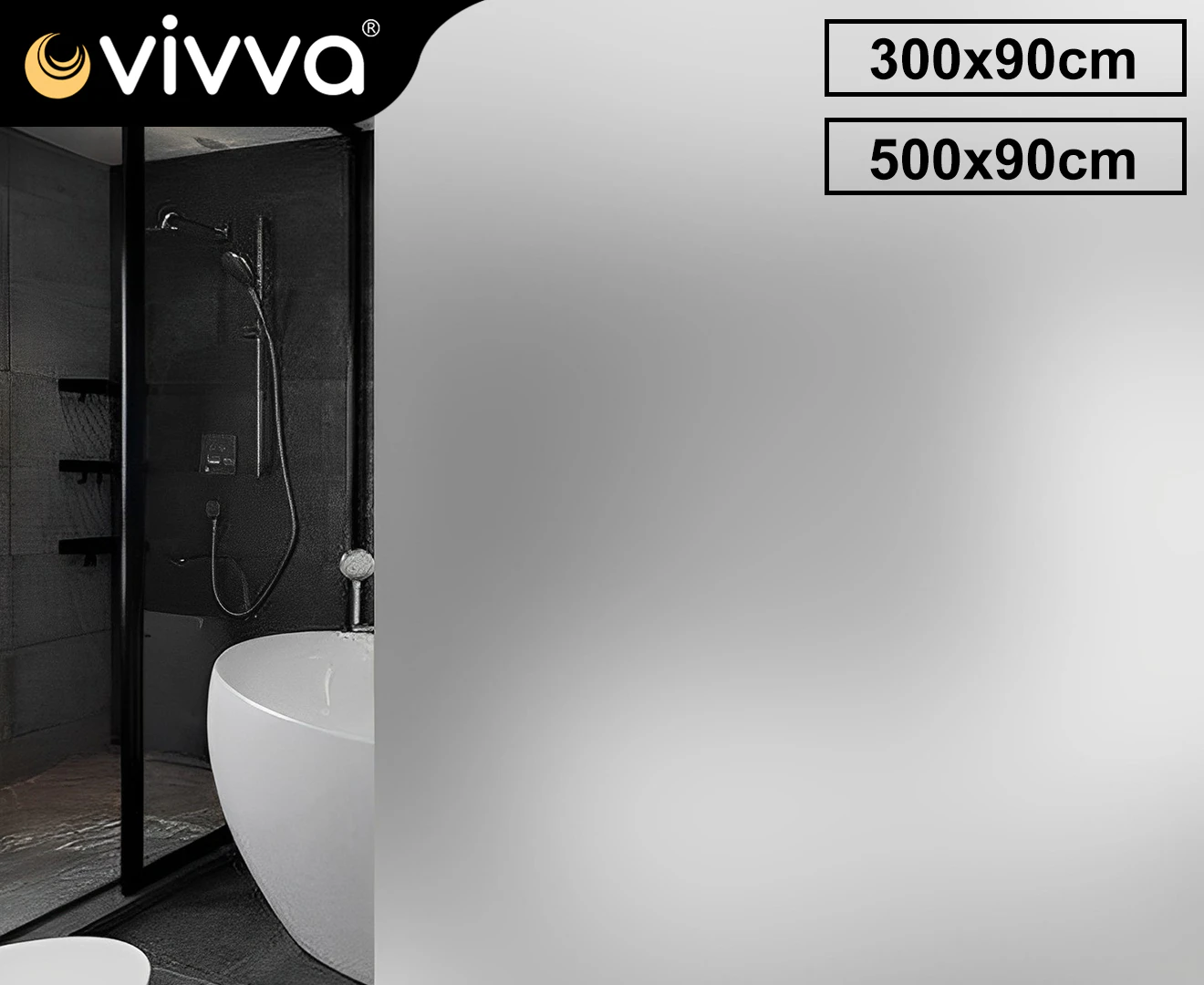 Vivva-3/5M Sand Blast Clear Privacy Windows Frosted Decorative Glass Film Removable