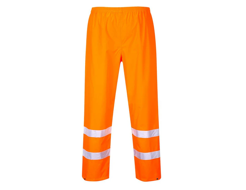 Portwest Mens Rain Hi-Vis Safety Traffic Trousers (Orange) - PW1030