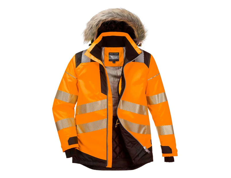 Portwest Mens PW3 Hi-Vis Safety Jacket (Orange/Black) - PW1034