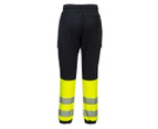 Portwest Mens KX3 Hi-Vis Flexible Jogging Bottoms (Black/Yellow) - PW1093