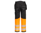 Portwest Mens PW3 Hi-Vis Holster Pocket Trousers (Orange/Black) - PW1036