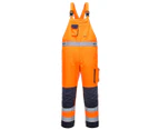 Portwest Mens Dijon Contrast High-Vis Safety Bib And Brace Trouser (Orange/Navy) - PW1137