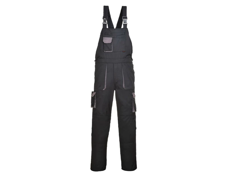 Portwest Mens Texo Contrast Bib And Brace Overall (Black) - PW1183
