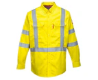 Portwest Mens Bizflame Hi-Vis Flame Resistant Shirt (Yellow) - PW1190