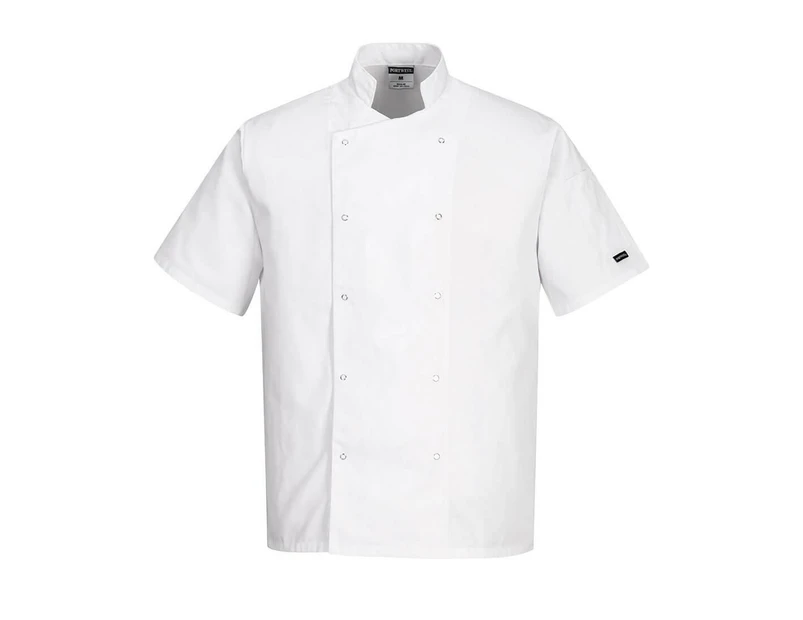 Portwest Mens Cumbria Short-Sleeved Chef Jacket (White) - PW122