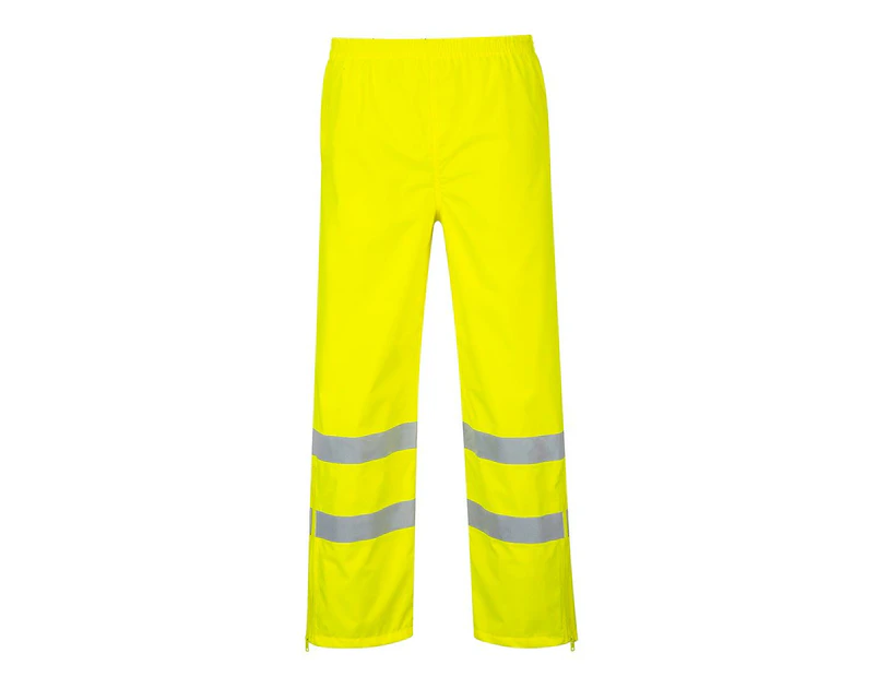 Portwest Mens Hi-Vis Breathable Rain Trousers (Yellow) - PW1249