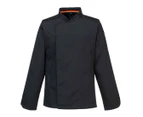 Portwest Mens C846 Pro Air-Mesh Long-Sleeved Chef Jacket (Black) - PW1328