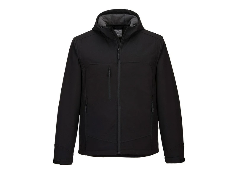 Portwest Mens KX3 Hooded Soft Shell Jacket (Black) - PW1360