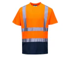Portwest Mens Contrast High-Vis Short-Sleeved T-Shirt (Orange/Navy) - PW1454