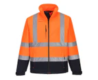 Portwest Mens Contrast High-Vis Soft Shell Jacket (Orange/Navy) - PW270