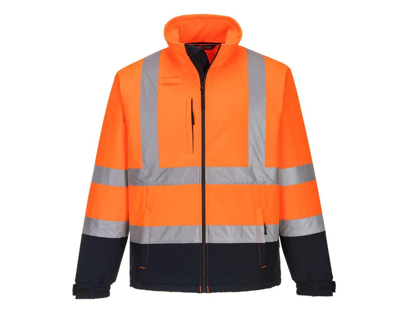 Portwest Mens Contrast High-Vis Soft Shell Jacket (Orange/Navy) - PW270