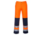 Portwest Mens Seville Contrast Hi-Vis Safety Work Trousers (Orange/Navy) - PW727