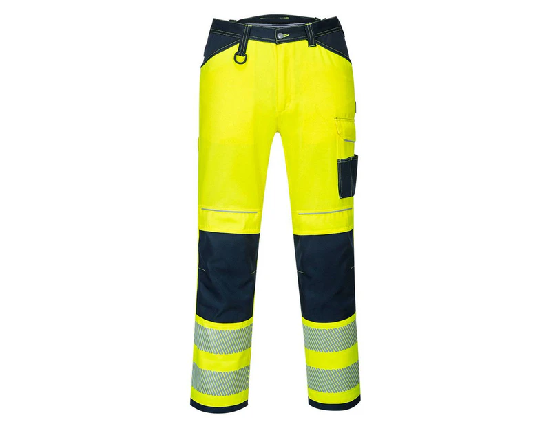 Portwest Mens PW3 Hi-Vis Work Trousers (Yellow/Navy) - PW979