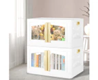 Storage Box Lid Clothes Containers Stackable Foldable Toy Kitchen Organiser 85L