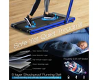 Costway 2-IN-1 Electric Desk Treadmill 1-15kmh/APP/Dual LED Display, Running Walking Pad Home Gym 120kg Capacity, Blue