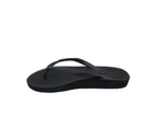 Homyped Sandy Thongs Womens Shoes Contour Insole Flip flop Arch Support Slip On - Black