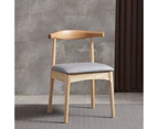 Ashley Signature Solid Wood Horn Dinning Chair - Grey PU Leather