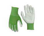 3x Pairs Soft Polyester Protective General Gardening Gloves Green Pastel Large