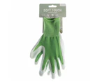 3x Pairs Soft Polyester Protective General Gardening Gloves Green Pastel Small