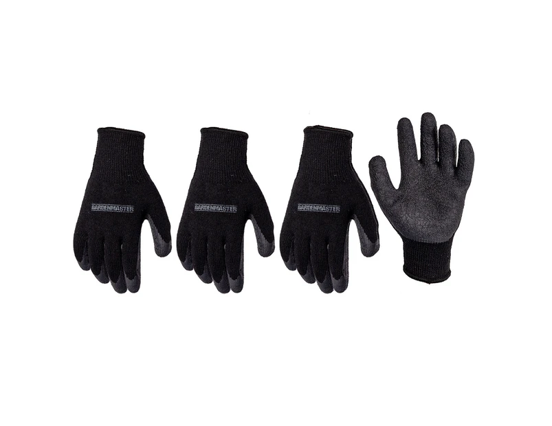 4x Pairs Gardenmaster Latex Durable Dipped Protective Gardening Gloves Medium