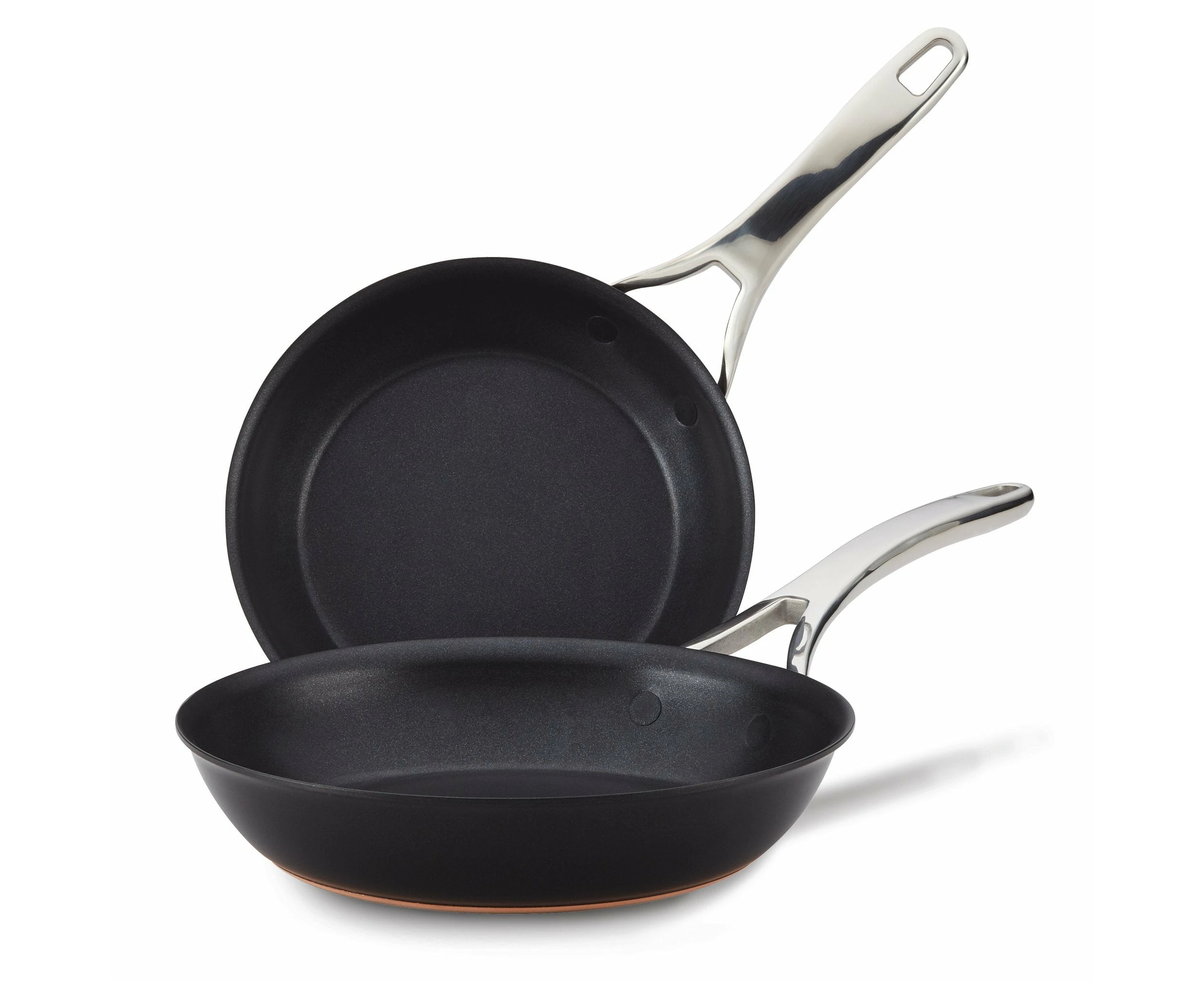 Anolon Nouvelle Copper Luxe Nonstick Induction Skillet Twin Pack 22/25cm Onyx