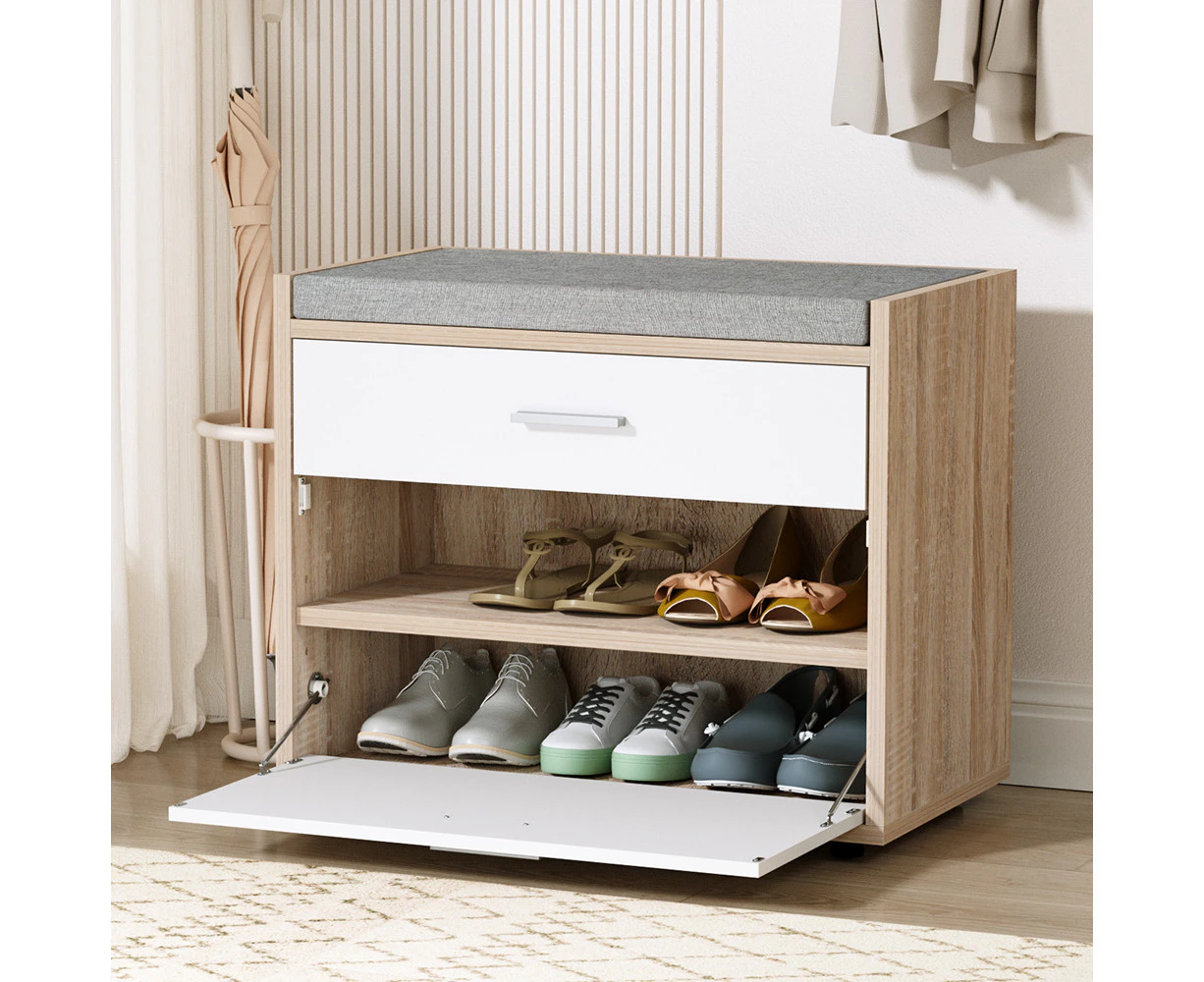 Artiss Shoe Cabinet Bench Shoes Storage Organiser Rack Fabric Wooden Cupboard