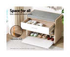 Artiss Shoe Cabinet Bench Shoes Storage Organiser Rack Fabric Wooden Cupboard