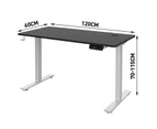 Ufurniture Electric Standing Desk Height Adjustable 120cm Splice Board Bright Silver Frame/Black Table Top