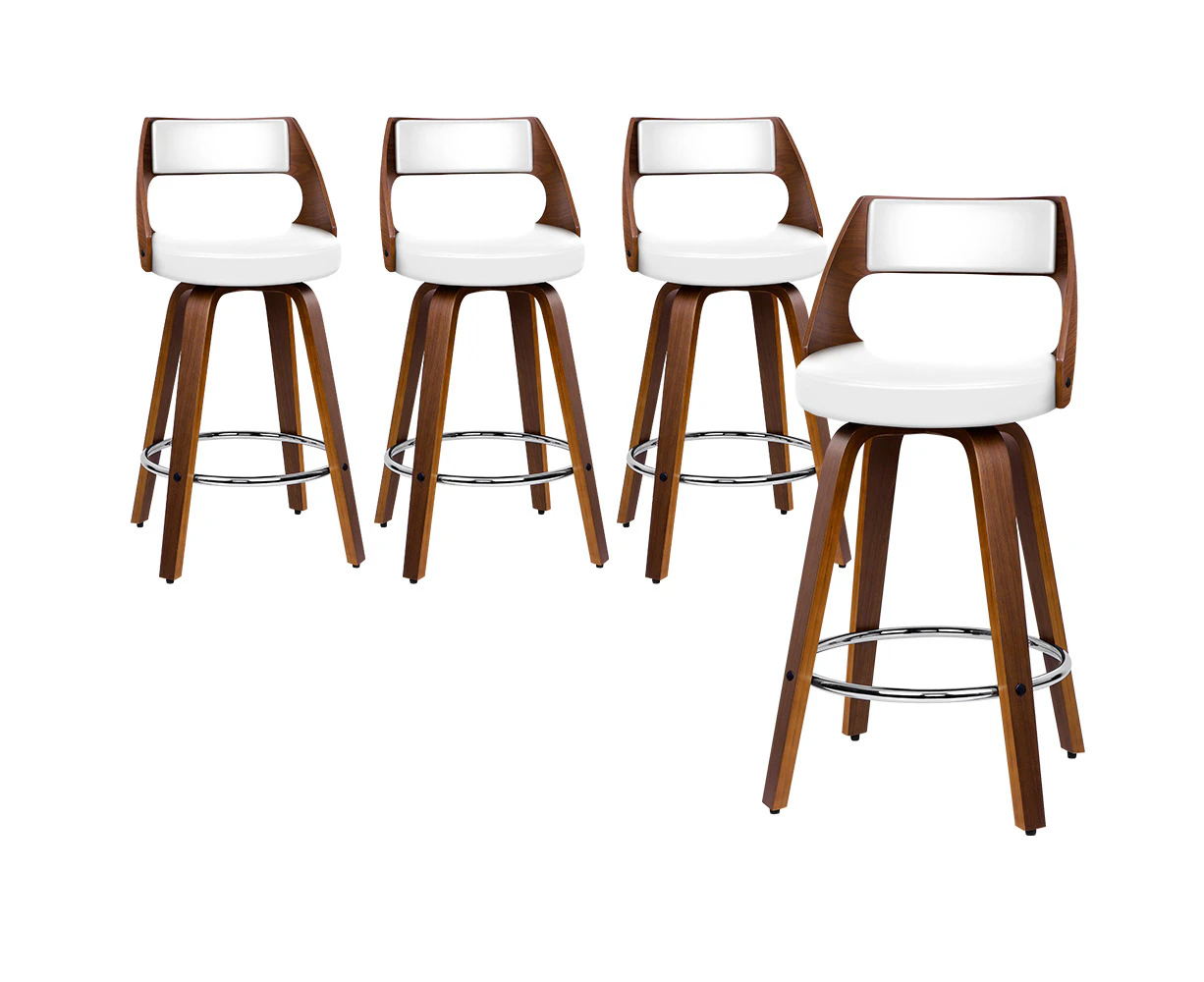 ALFORDSON Set of 4 Eden Elegant Modern Style Bar Stools (White)