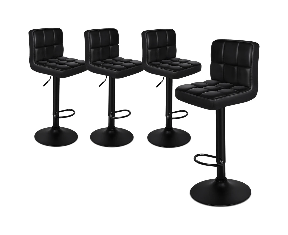 ALFORDSON Set of 4 Ralph L Shape Bar Stools (All Black)