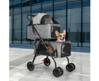 Pawz 2-tier Pet Stroller Double Dog Pram Cat Carrier Travel Pushchair Foldable