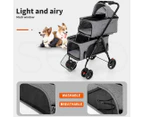 Pawz 2-tier Pet Stroller Double Dog Pram Cat Carrier Travel Pushchair Foldable