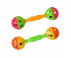 2 Pieces Bell Bird Toys Colorful Plastic Interactive Dual Balls Parrot Toy for African for Grey Cockatoo for Amazon Parr