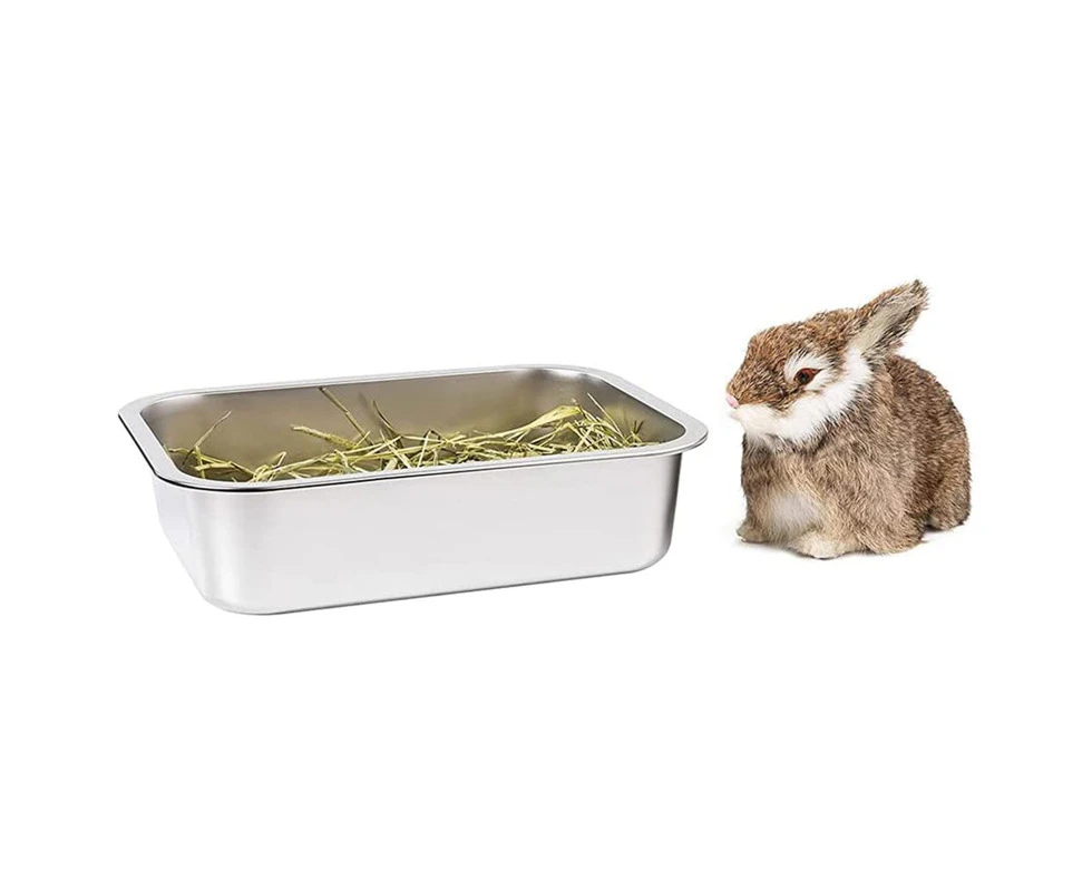 Stainless Steel Litter Box for Cat and Rabbit Odor Control Non Stick Smooth Surface Easy to Clean Never Bend Rust Proof