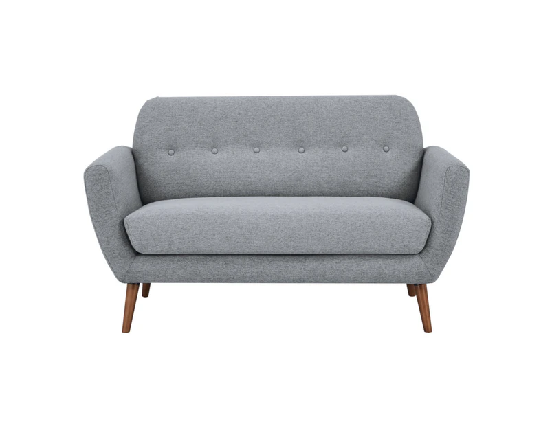 Lilliana 2 Seater Sofa Fabric Uplholstered Lounge Couch - Light Grey