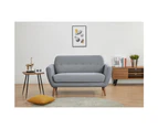 Lilliana 2 Seater Sofa Fabric Uplholstered Lounge Couch - Light Grey