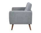 Lilliana 2 Seater Sofa Fabric Uplholstered Lounge Couch - Light Grey