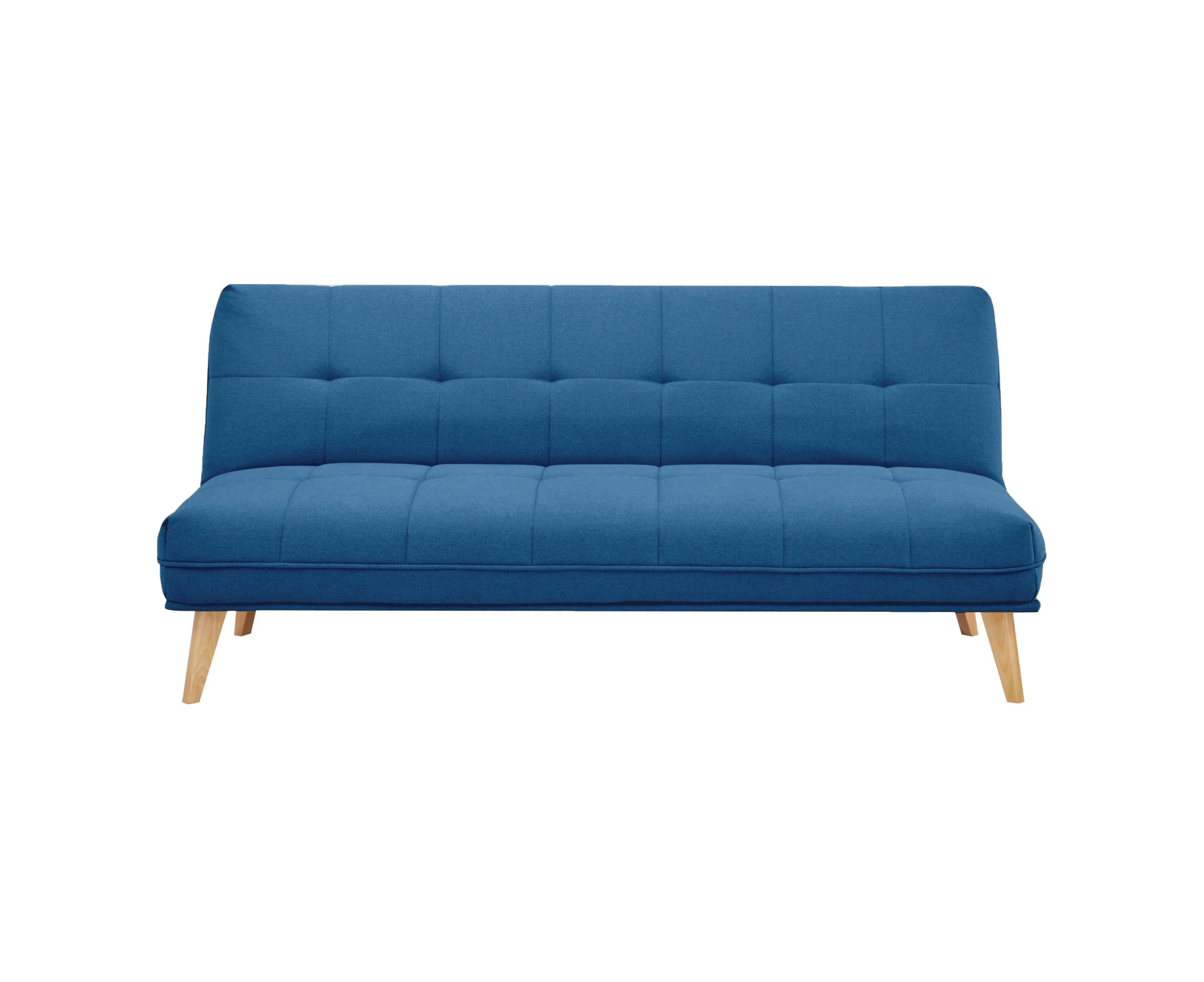 Jovie 3 Seater Sofa Queen Bed Fabric Uplholstered Lounge Couch - Blue