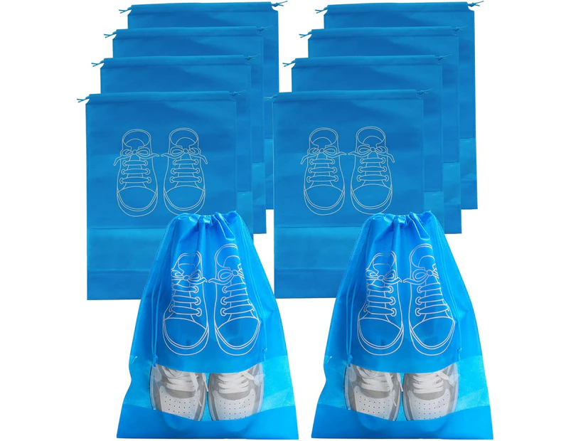 10 PCS Travel Shoe Bag Dustproof Shoe Bags, Blue