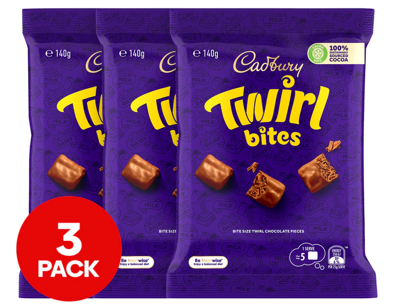 3 x Cadbury Twirl Bites 140g
