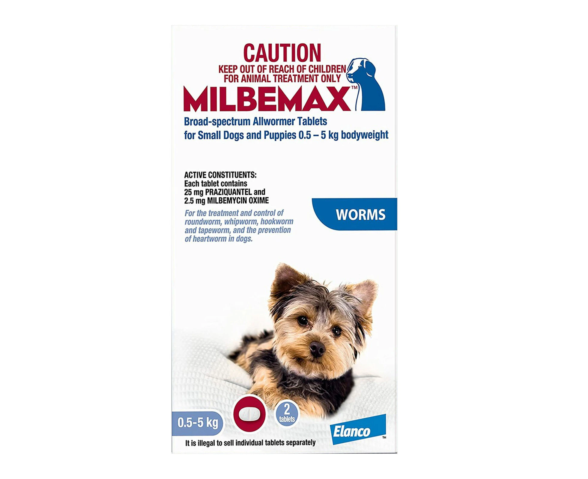 Milbemax Allwormer Tablets For Small Dogs 0.5 To 5 Kg 4 Tablets