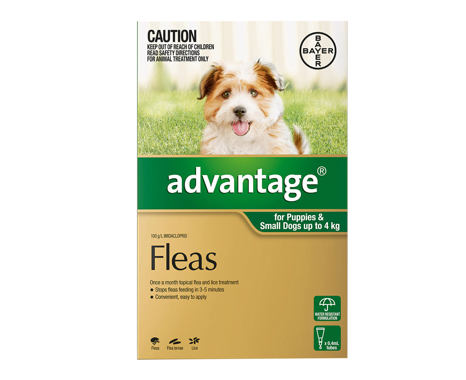 Advantage For Small Dogs Up To 4Kg (Green) 6 Pack