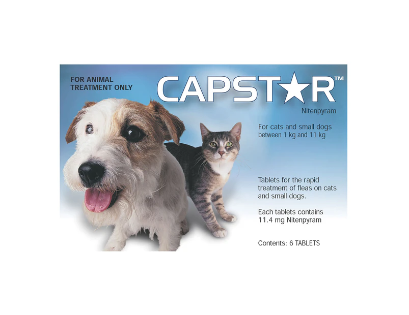 Capstar for Cats and Small Dogs 0.5 to 11 Kg Blue Pack 6 tablets