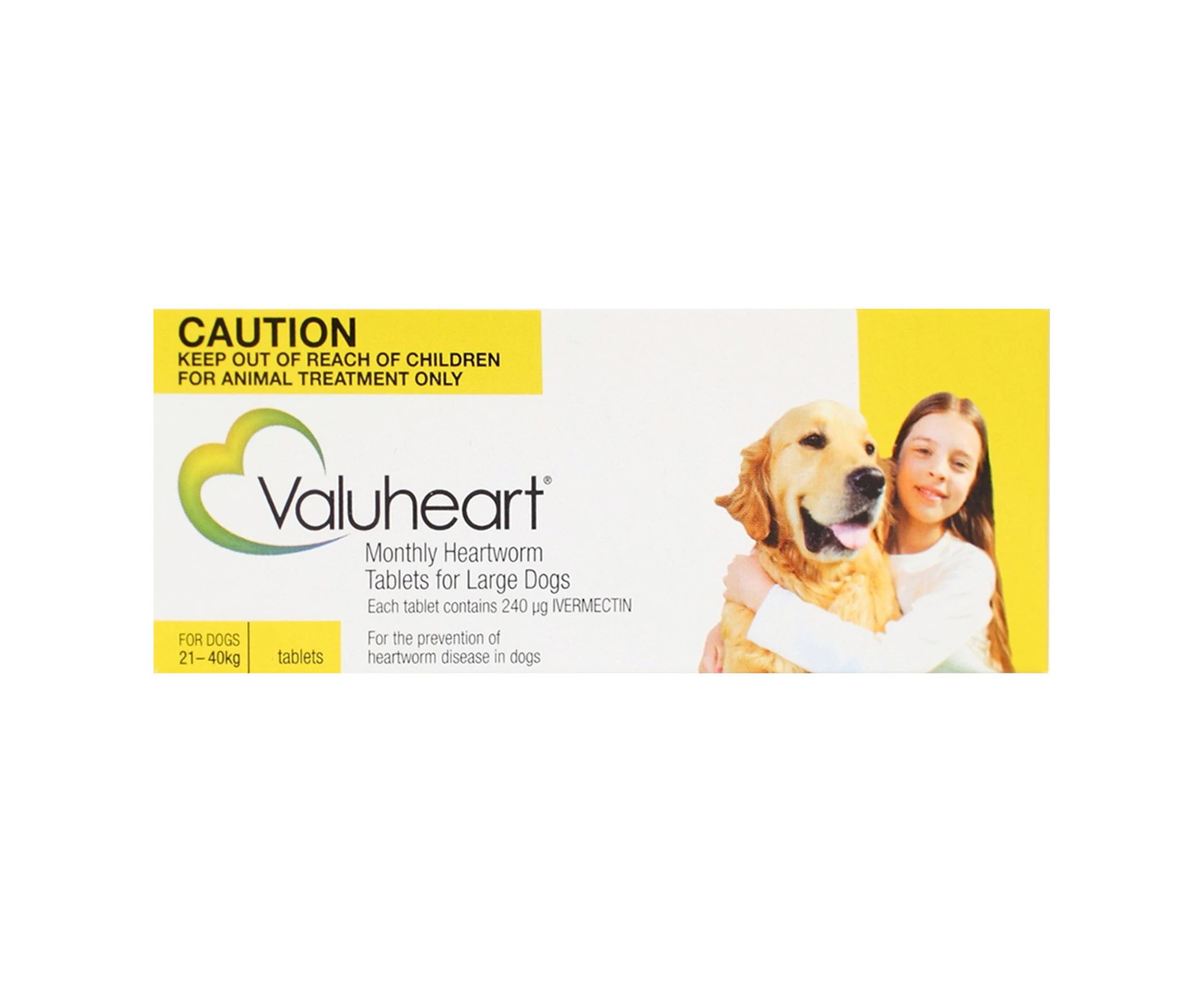 Valuheart Heartworm Tablets For Large Dogs 21 To 40 Kg (Gold) 6 Tablets